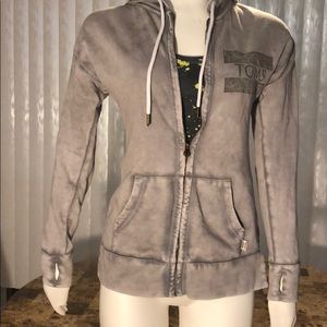 Toms Sweat Jacket Distress Style W:Hoodie . SZ XS